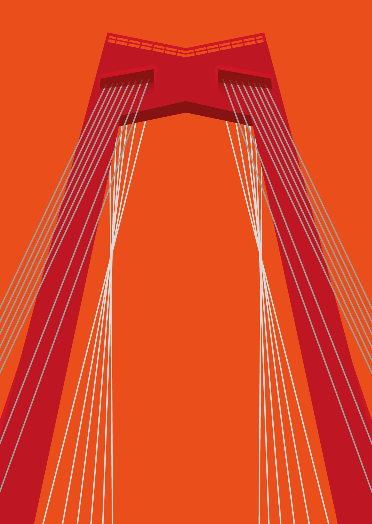 Ansichtkaart SE Willemsbrug Rood