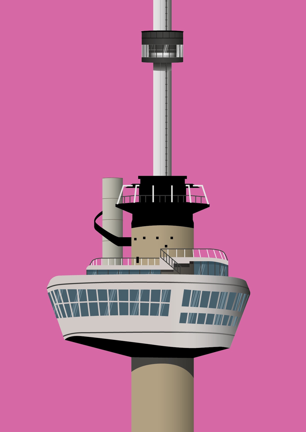 Ansichtkaart SE Euromast Roze