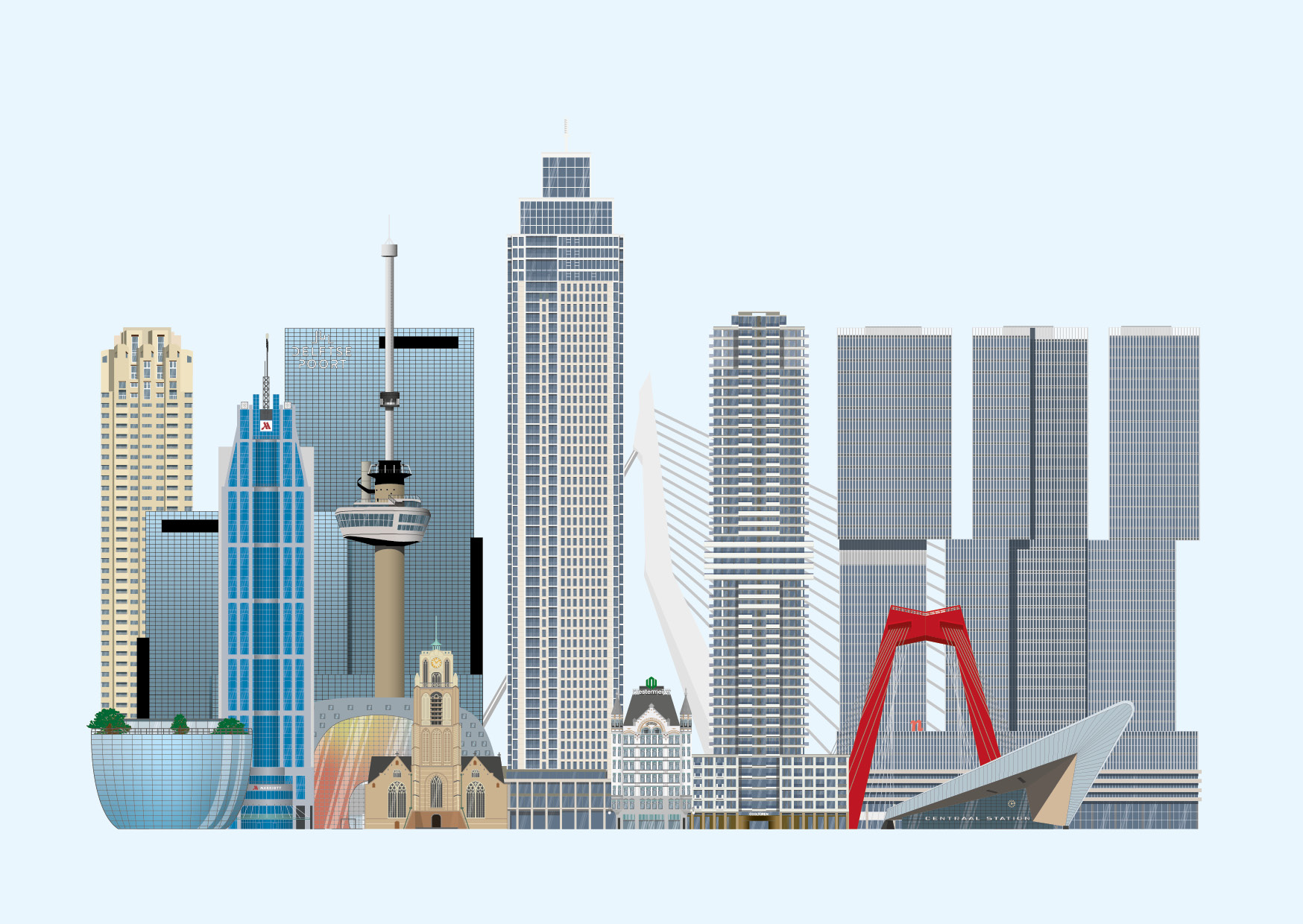 Ansichtkaart SE Skyline Rotterdam